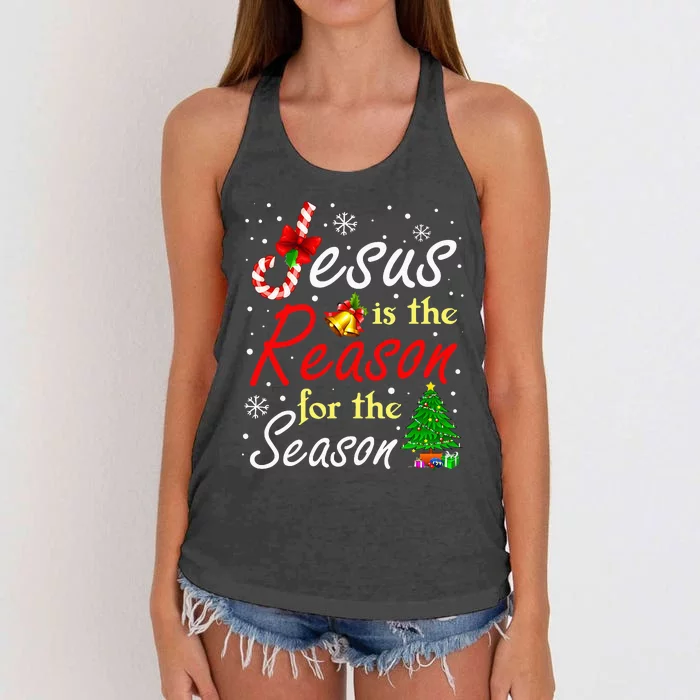 Christian Jesus The Reason Christmas Stocking Stuffer Gifts Women's Knotted Racerback Tank