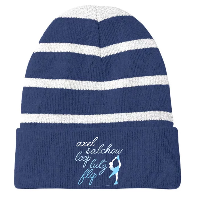 Cute Jump Terms & Skater On Ice Gift Striped Beanie with Solid Band