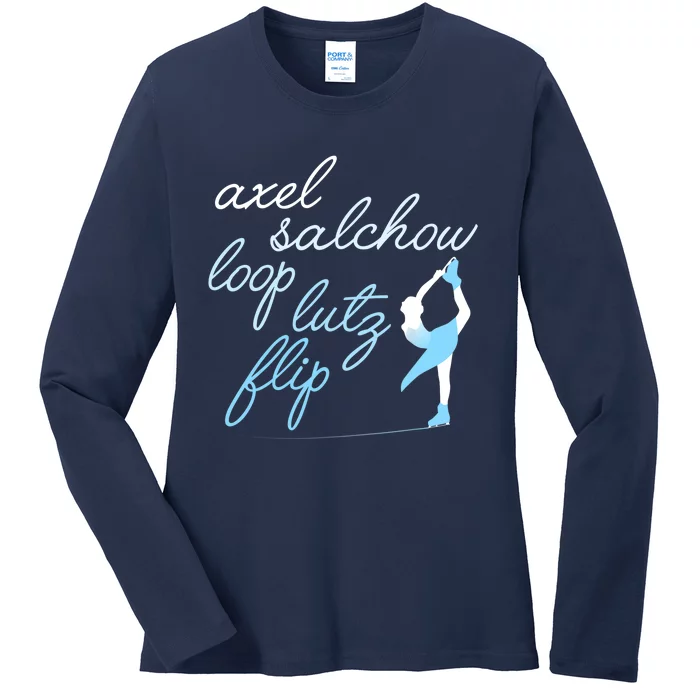 Cute Jump Terms & Skater On Ice Gift Ladies Long Sleeve Shirt