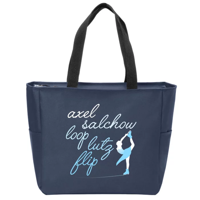 Cute Jump Terms & Skater On Ice Gift Zip Tote Bag