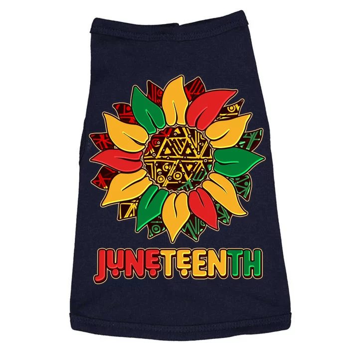 Celebrate Juneteenth Traditional African Pattern Sunflower Doggie Tank