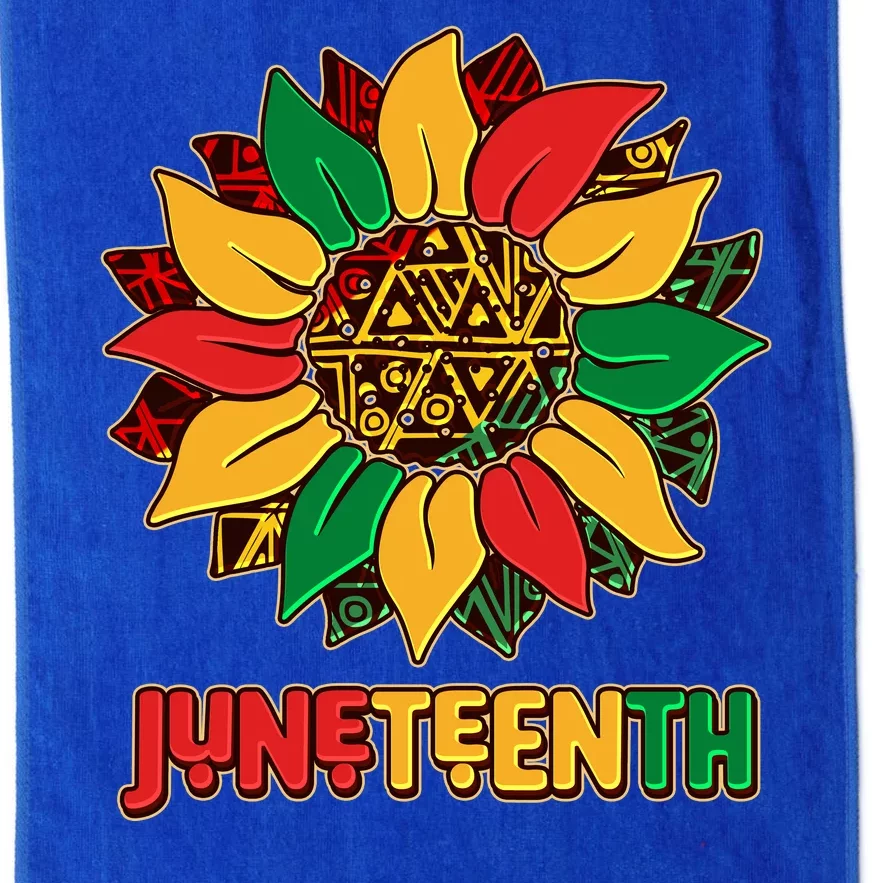 Celebrate Juneteenth Traditional African Pattern Sunflower Platinum Collection Golf Towel