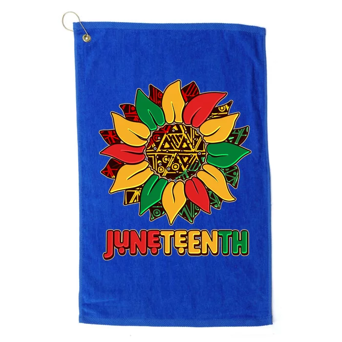 Celebrate Juneteenth Traditional African Pattern Sunflower Platinum Collection Golf Towel