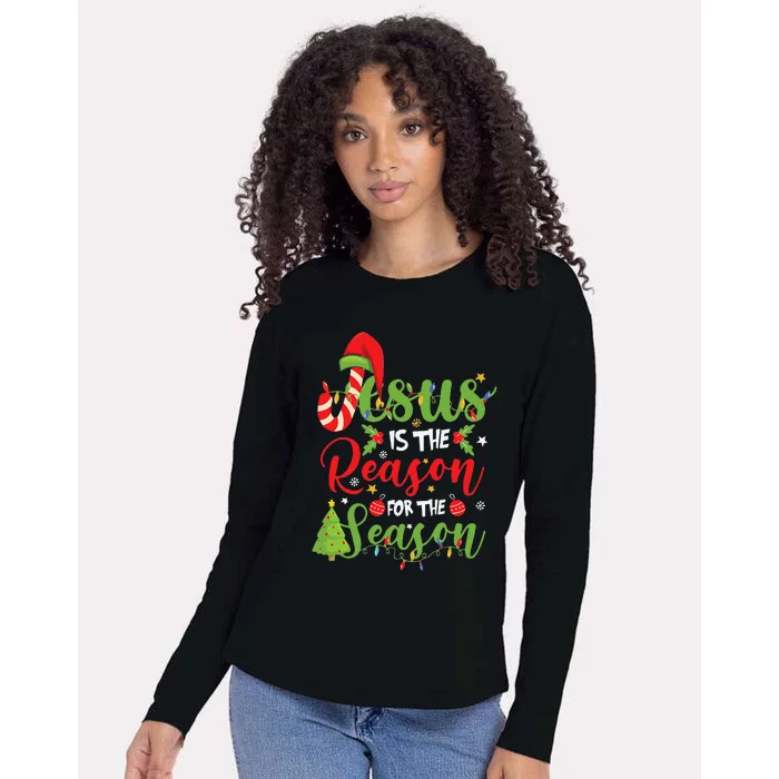 Christian Jesus The Reason Christmas Stocking Stuffer Gifts Womens Cotton Relaxed Long Sleeve T-Shirt