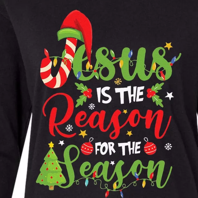 Christian Jesus The Reason Christmas Stocking Stuffer Gifts Womens Cotton Relaxed Long Sleeve T-Shirt