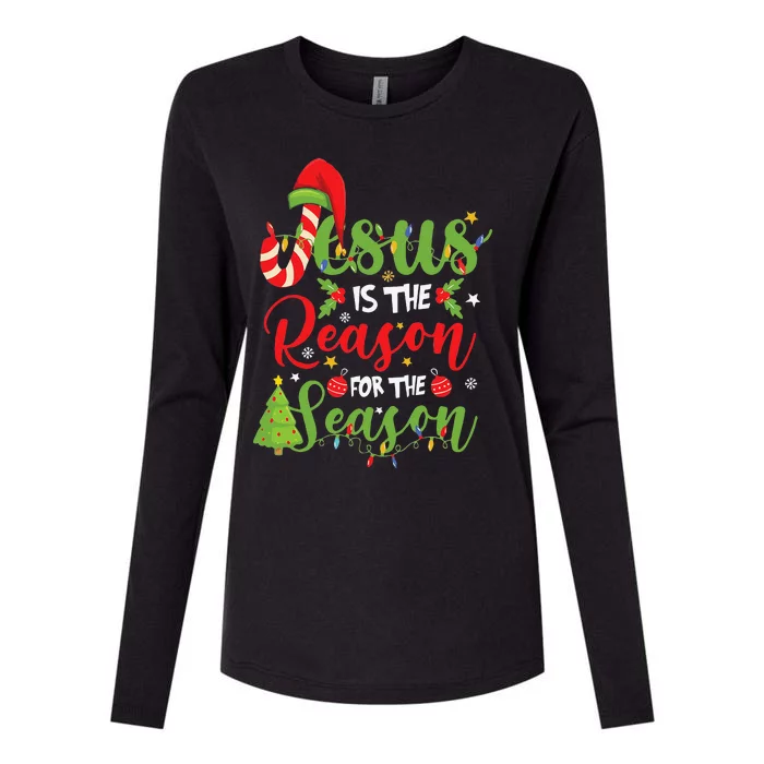 Christian Jesus The Reason Christmas Stocking Stuffer Gifts Womens Cotton Relaxed Long Sleeve T-Shirt