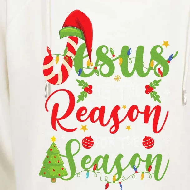 Christian Jesus The Reason Christmas Stocking Stuffer Gifts Womens Funnel Neck Pullover Hood