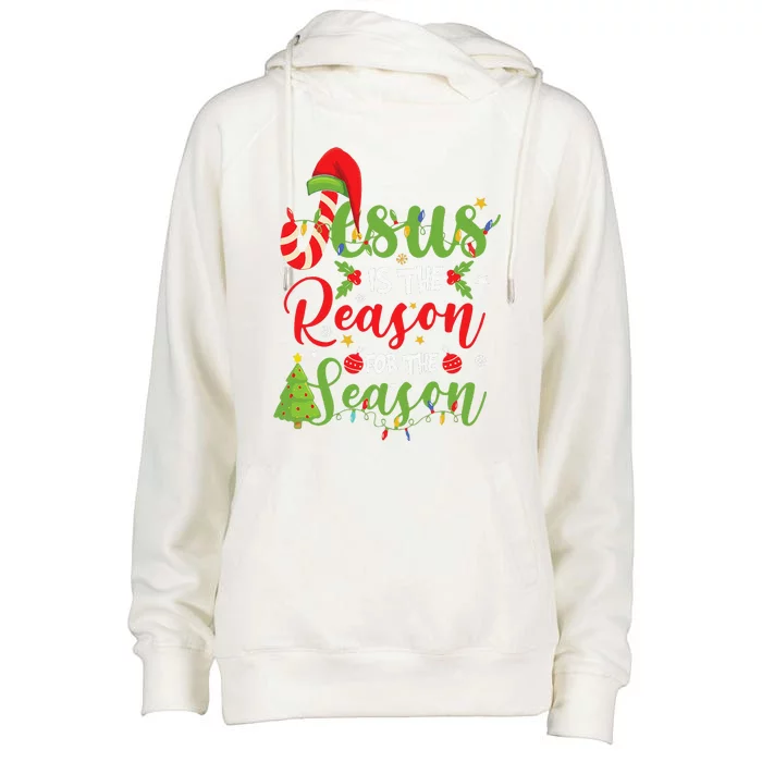 Christian Jesus The Reason Christmas Stocking Stuffer Gifts Womens Funnel Neck Pullover Hood