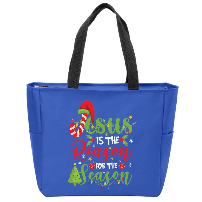 Christian Jesus The Reason Christmas Stocking Stuffer Gifts Zip Tote Bag