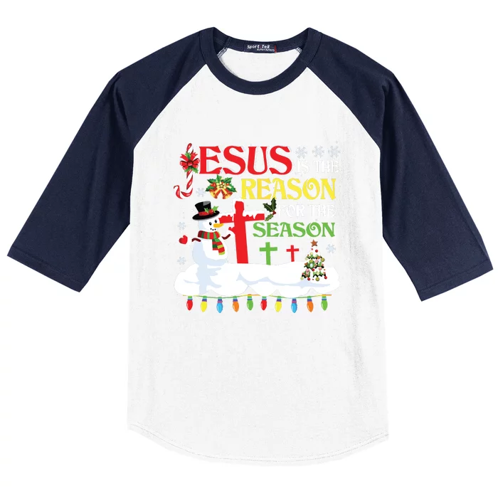 Christian Jesus The Reason Christmas Stocking Stuffer Gifts Baseball Sleeve Shirt