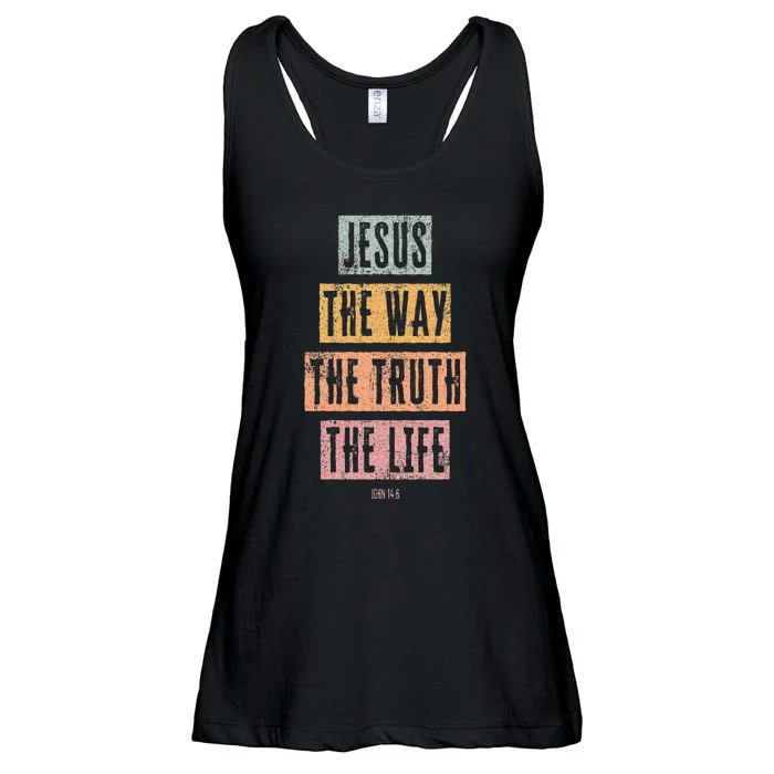 Christian Jesus The Way Truth Life Ladies Essential Flowy Tank