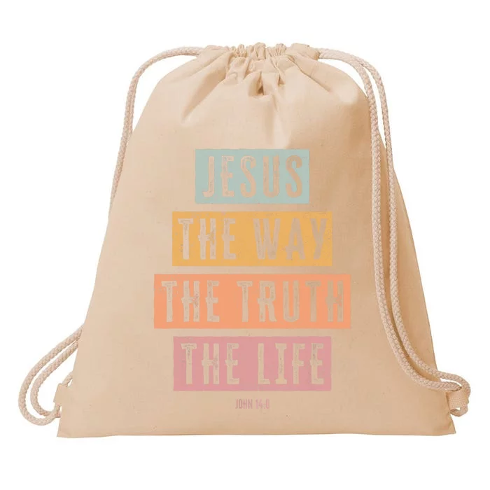 Christian Jesus The Way Truth Life Drawstring Bag