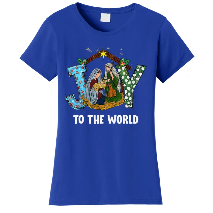 Christmas Joy To The World Baby Jesus Religious Christian Women's T-Shirt