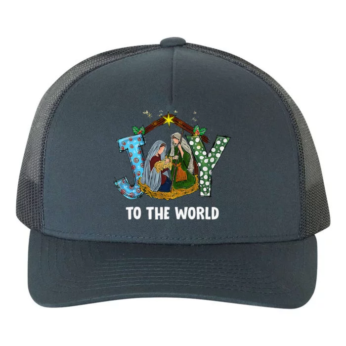 Christmas Joy To The World Baby Jesus Religious Christian Yupoong Adult 5-Panel Trucker Hat