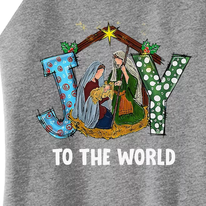 Christmas Joy To The World Baby Jesus Religious Christian Women’s Perfect Tri Rocker Tank