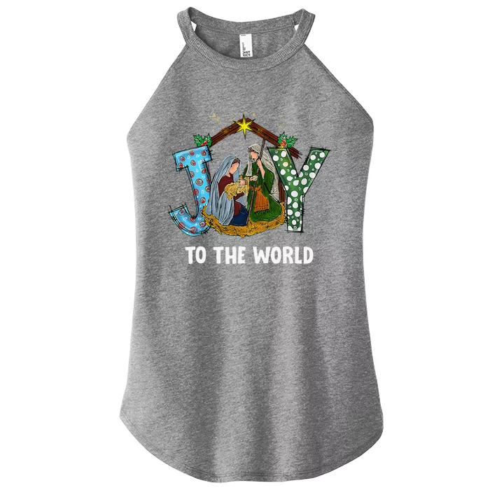 Christmas Joy To The World Baby Jesus Religious Christian Women’s Perfect Tri Rocker Tank