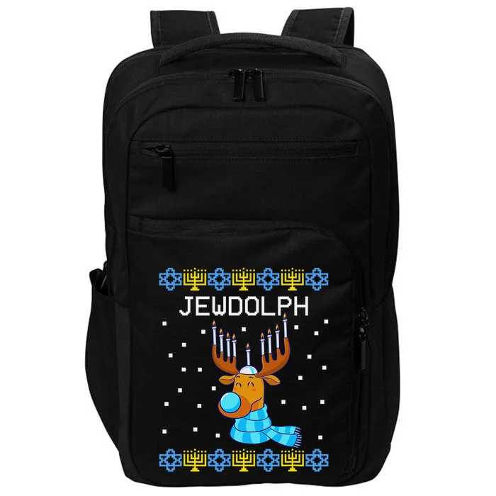 Chanukah Jewdolph Ugly Hanukkah Sweater Reindeer Impact Tech Backpack