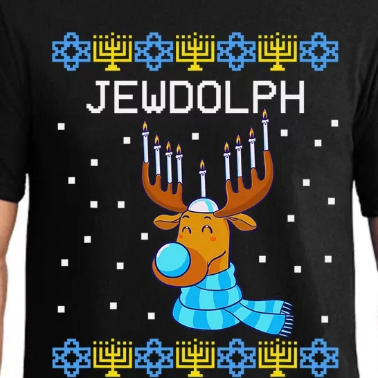 Chanukah Jewdolph Ugly Hanukkah Sweater Reindeer Pajama Set