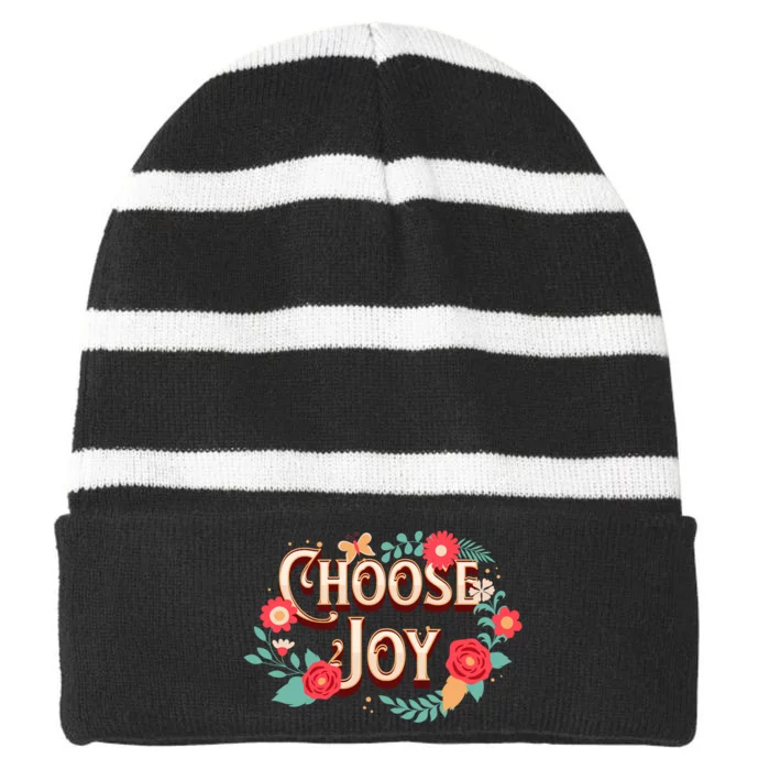 Choose Joy Vote Kamala Harris Striped Beanie with Solid Band