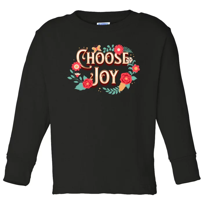 Choose Joy Vote Kamala Harris Toddler Long Sleeve Shirt