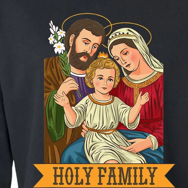 Child Jesus Virgin Mary and St Joseph Cropped Pullover Crew