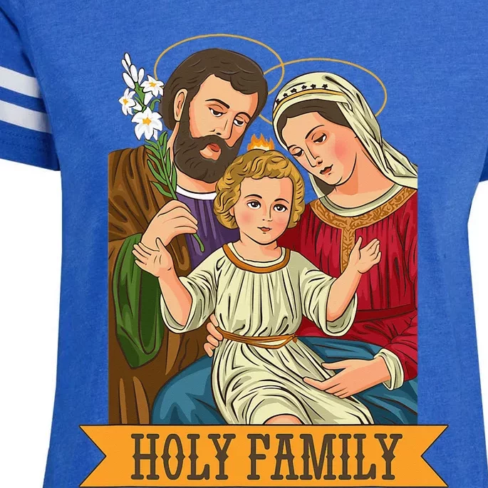 Child Jesus Virgin Mary and St Joseph Enza Ladies Jersey Football T-Shirt