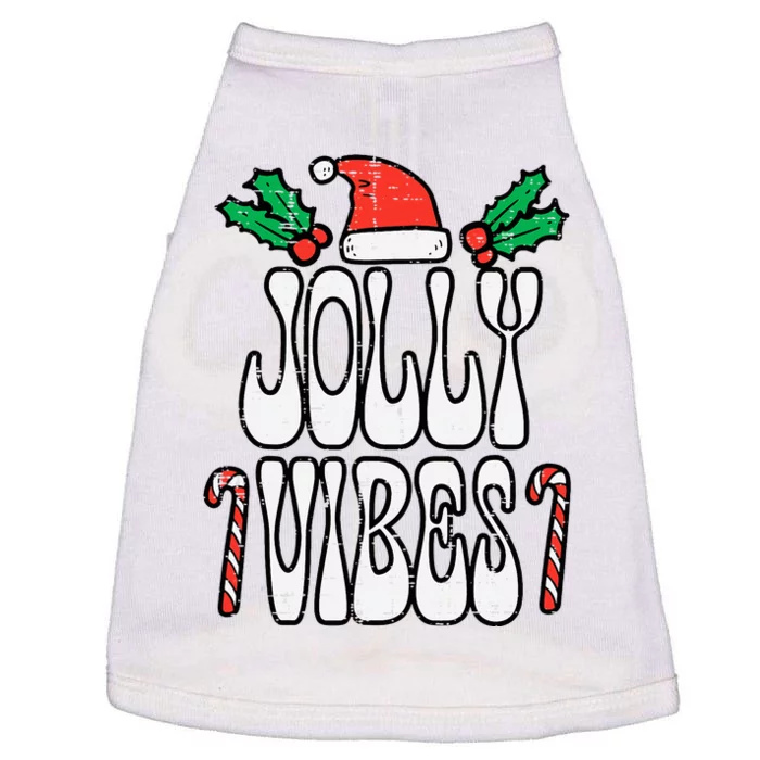 Christmas Jolly Vibes Retro Groovy Xmas Doggie Tank