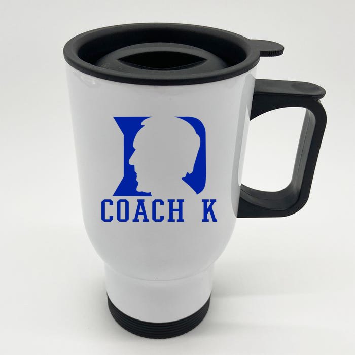 Coach K 1k Wins Basketball Front & Back Stainless Steel Travel Mug