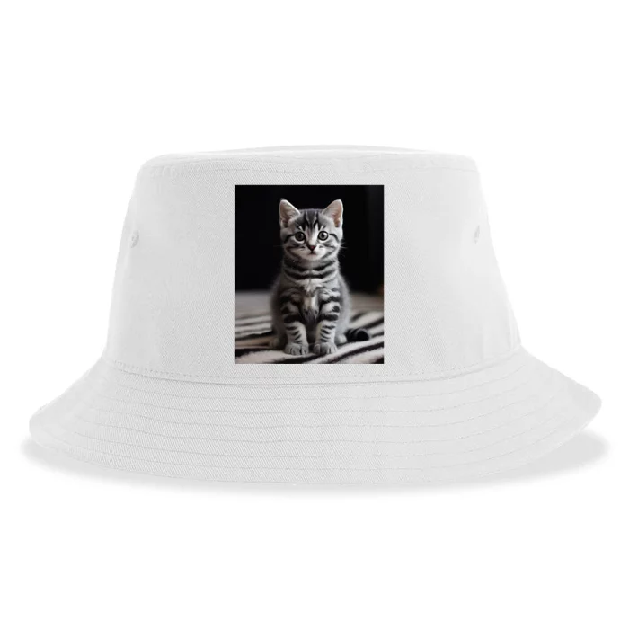 Cute Kitten American Short Hair Sustainable Bucket Hat