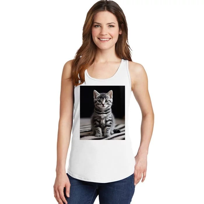 Cute Kitten American Short Hair Ladies Essential Tank