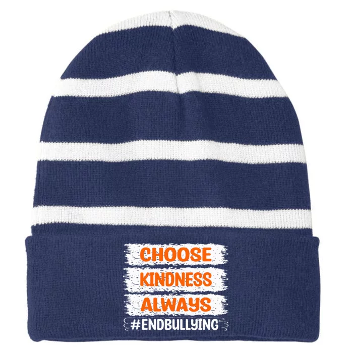 Choose Kindness Always End Bullying Cute Unity Day Orange Striped Beanie with Solid Band