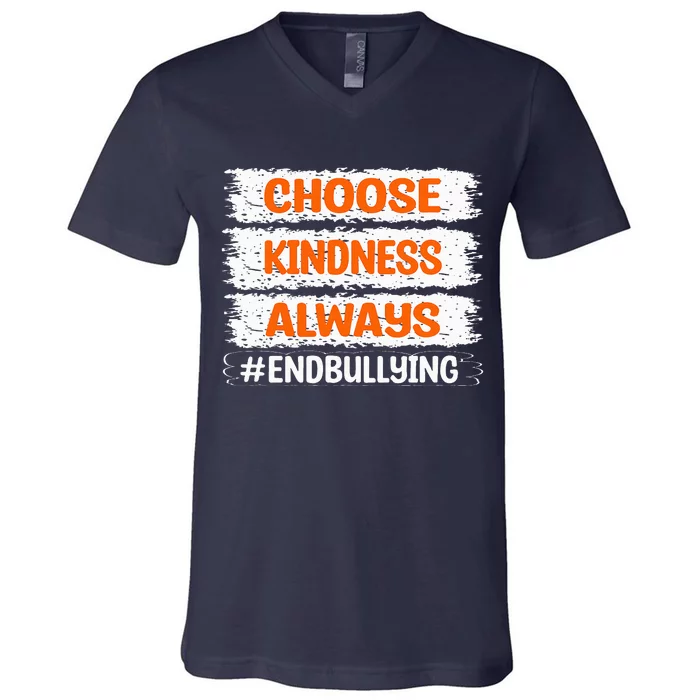 Choose Kindness Always End Bullying Cute Unity Day Orange V-Neck T-Shirt