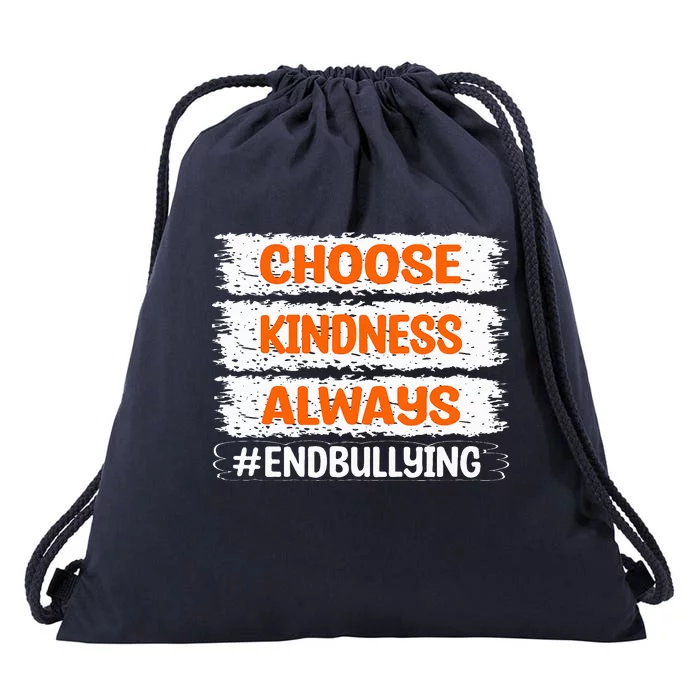 Choose Kindness Always End Bullying Cute Unity Day Orange Drawstring Bag