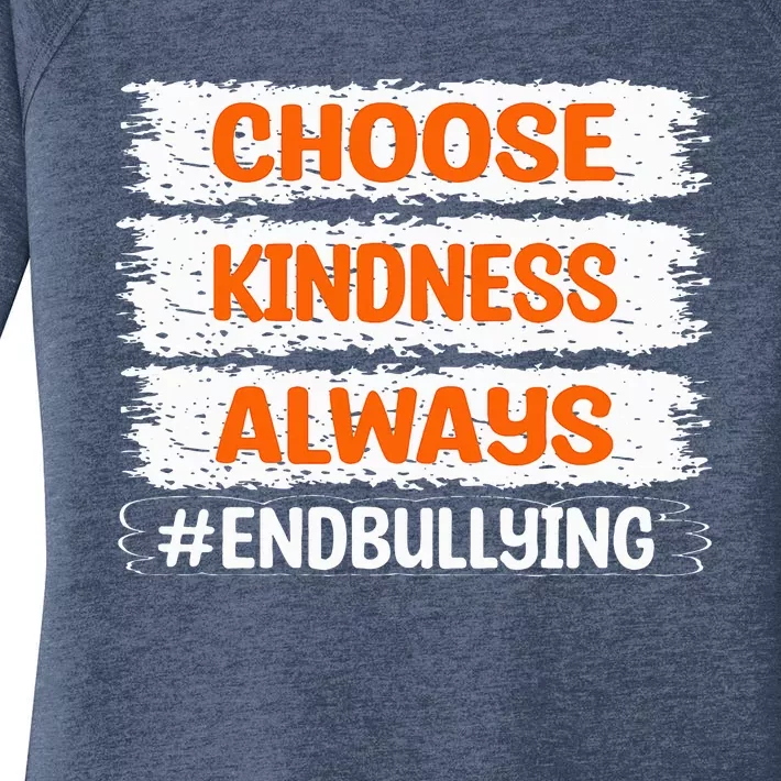 Choose Kindness Always End Bullying Cute Unity Day Orange Women's Perfect Tri Tunic Long Sleeve Shirt