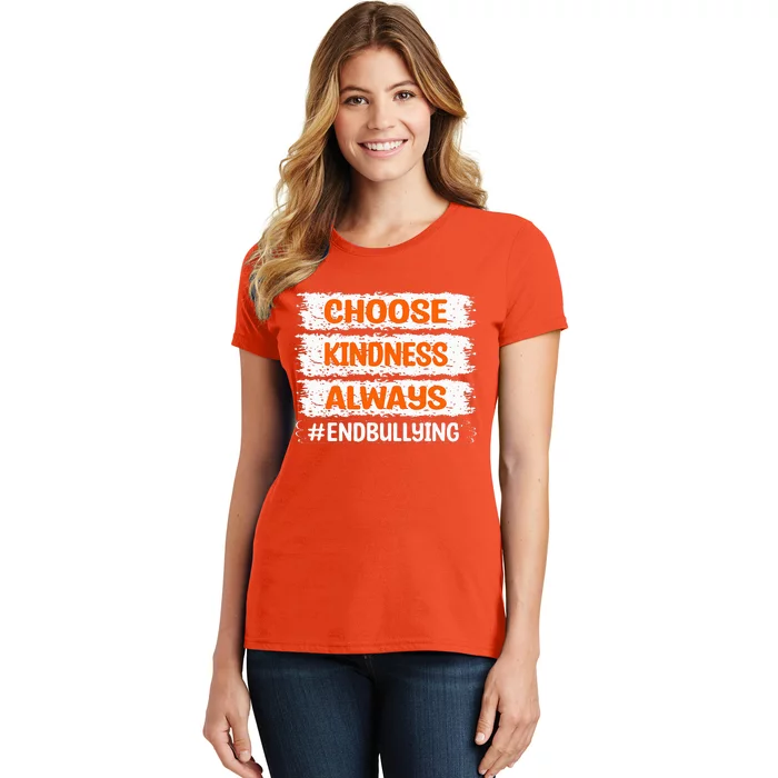 Choose Kindness Always End Bullying Cute Unity Day Orange Women's T-Shirt