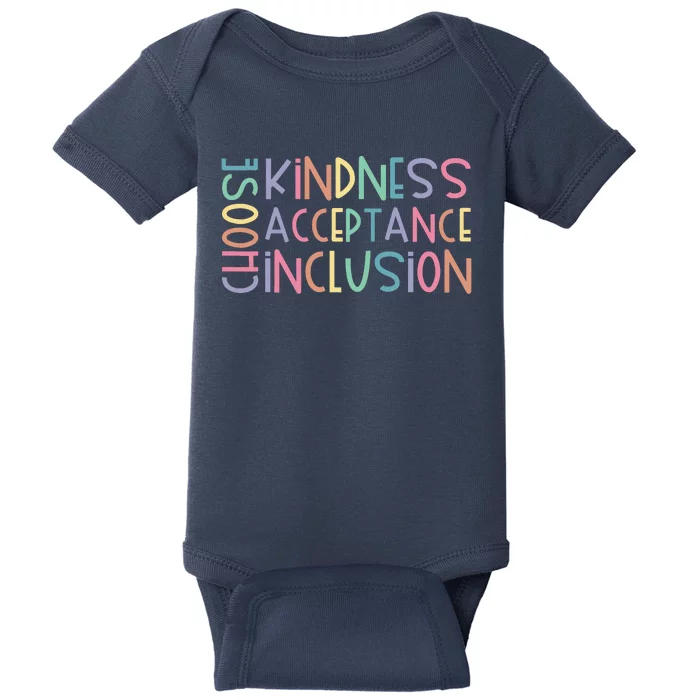 Choose Kindness Acceptance Inclusion Be Kind Unity Day Baby Bodysuit