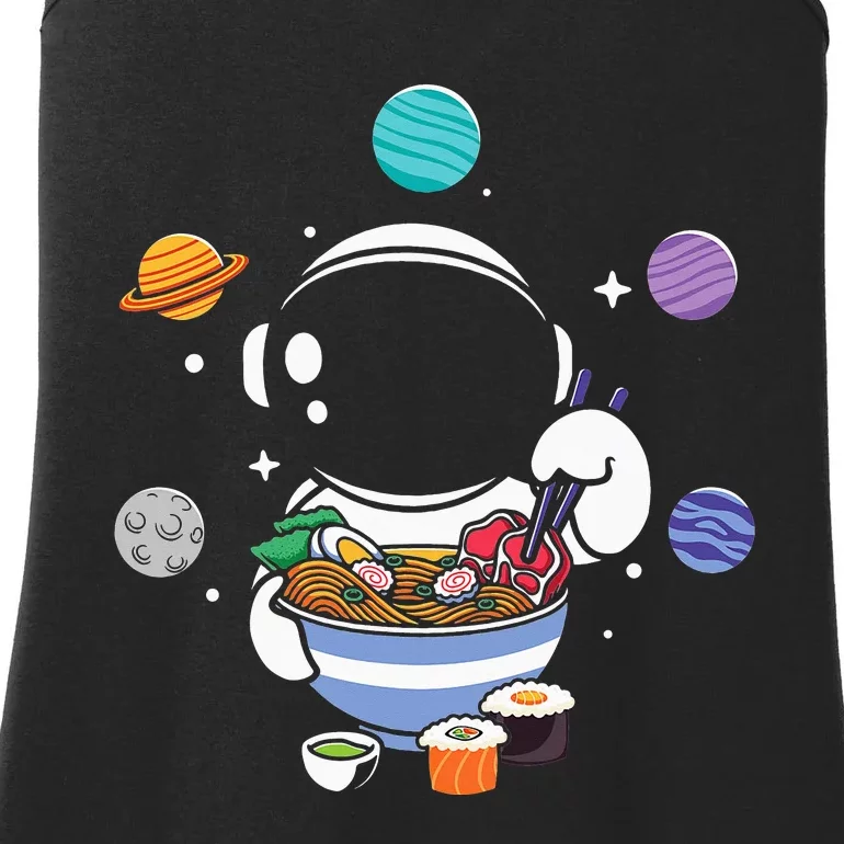 Cute Kawaii Astronaut Eating Ra-kawaii ra bowl Ladies Essential Tank