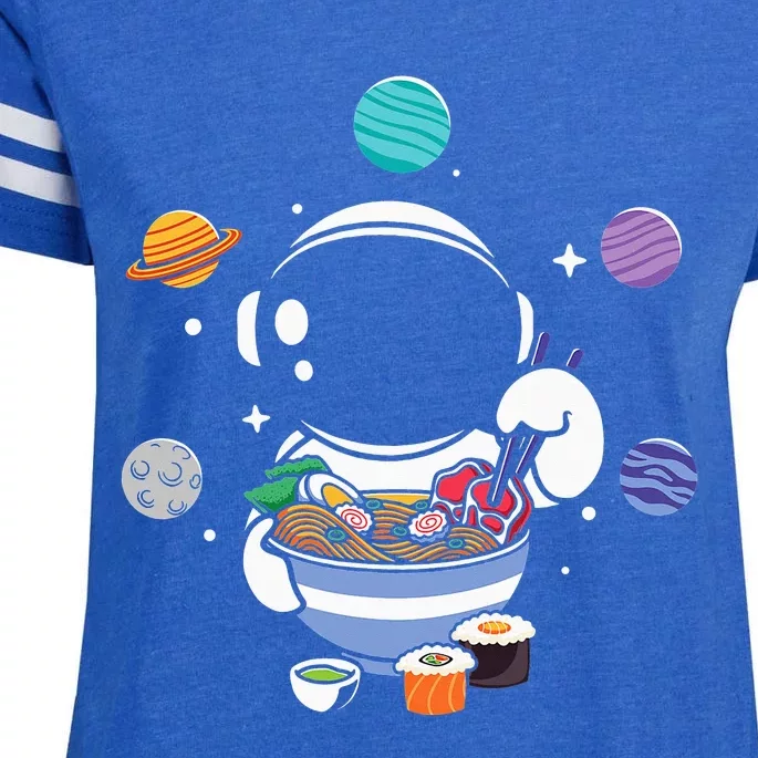 Cute Kawaii Astronaut Eating Ra-kawaii ra bowl Enza Ladies Jersey Football T-Shirt