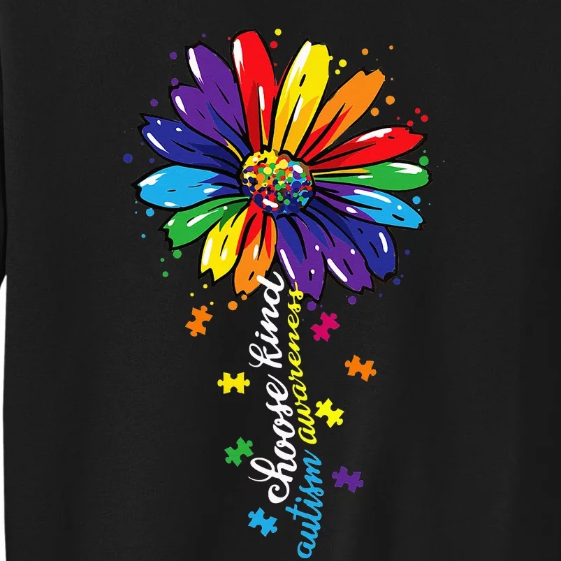 Choose Kind Autism Awareness Sunflower Mom Tall Sweatshirt