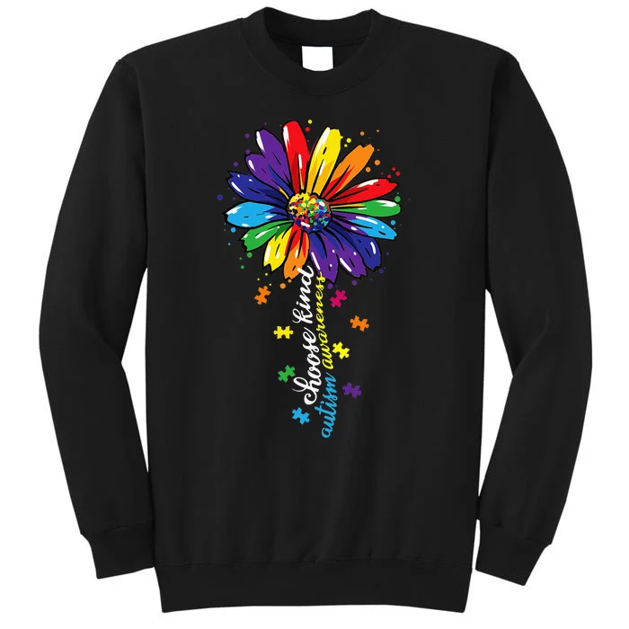 Choose Kind Autism Awareness Sunflower Mom Tall Sweatshirt