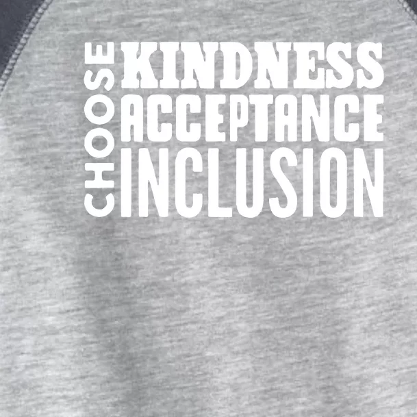 Choose Kindness, Acceptance And Inclusion Toddler Fine Jersey T-Shirt