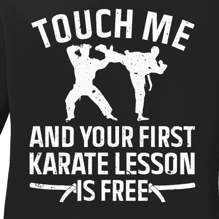 Cool Karate Art For Women Karate Black Belt Martial Arts Ladies Long Sleeve Shirt