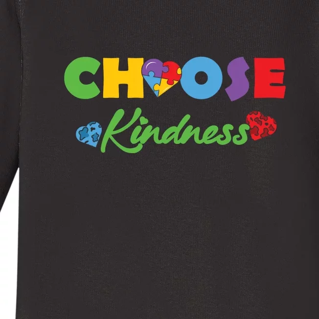 Choose Kindness Autism Awareness Day Puzzle Baby Long Sleeve Bodysuit