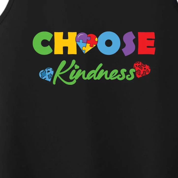 Choose Kindness Autism Awareness Day Puzzle Performance Tank