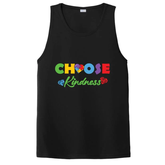 Choose Kindness Autism Awareness Day Puzzle Performance Tank