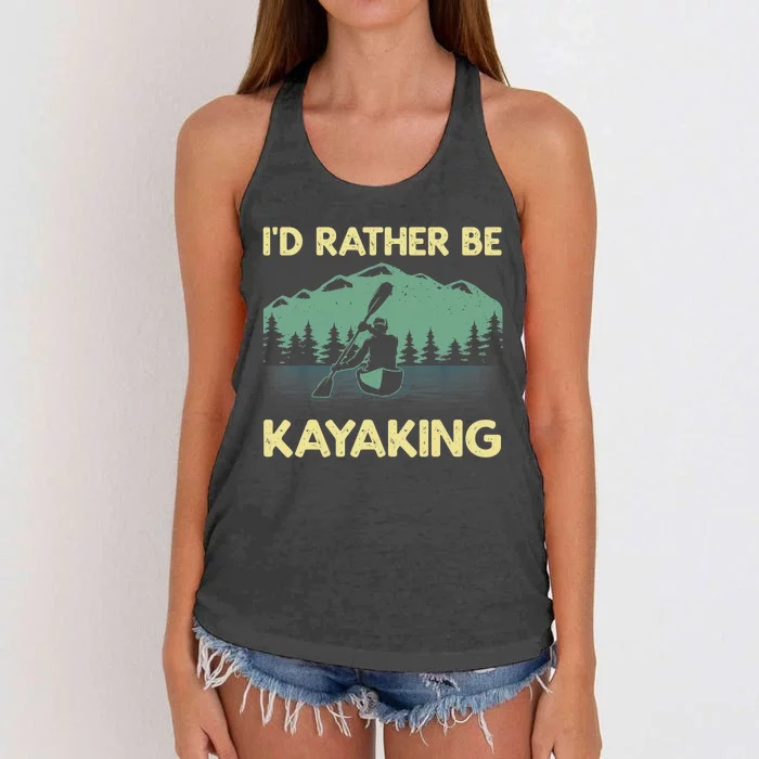 Cool Kayaking Art For Kayak Paddle Boating Kayaker Women's Knotted Racerback Tank