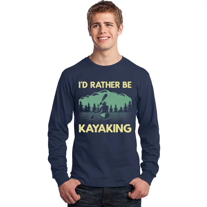 Cool Kayaking Art For Kayak Paddle Boating Kayaker Tall Long Sleeve T-Shirt