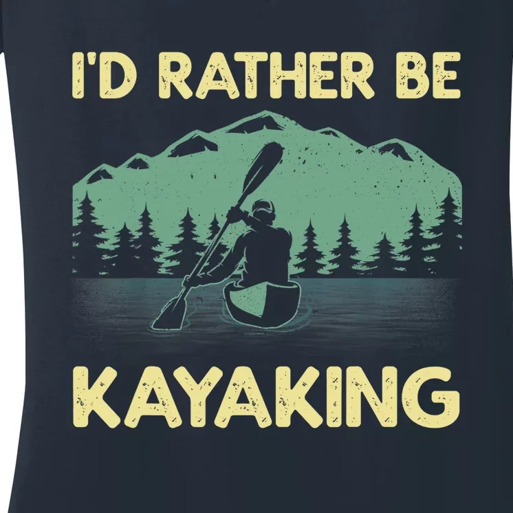 Cool Kayaking Art For Kayak Paddle Boating Kayaker Women's V-Neck T-Shirt