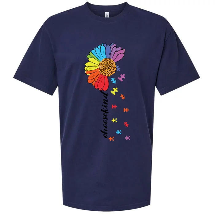 Choose Kind Autism Awareness Flower Gift Sueded Cloud Jersey T-Shirt