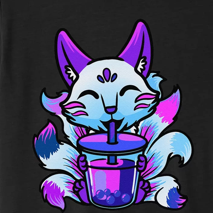 Cute Kitsune Anime Boba Japanese Bubble Tea Fox Kawaii ChromaSoft Performance T-Shirt